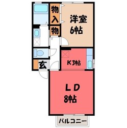 真岡駅 バス10分  亀山東下車：停歩5分 1階の物件間取画像